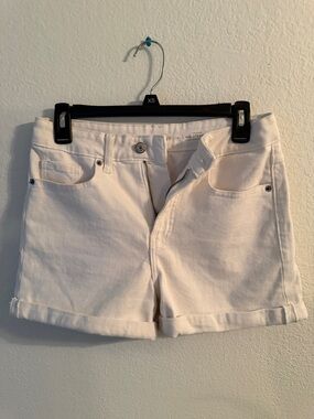 Old Navy White Cuffed Denim Shorts